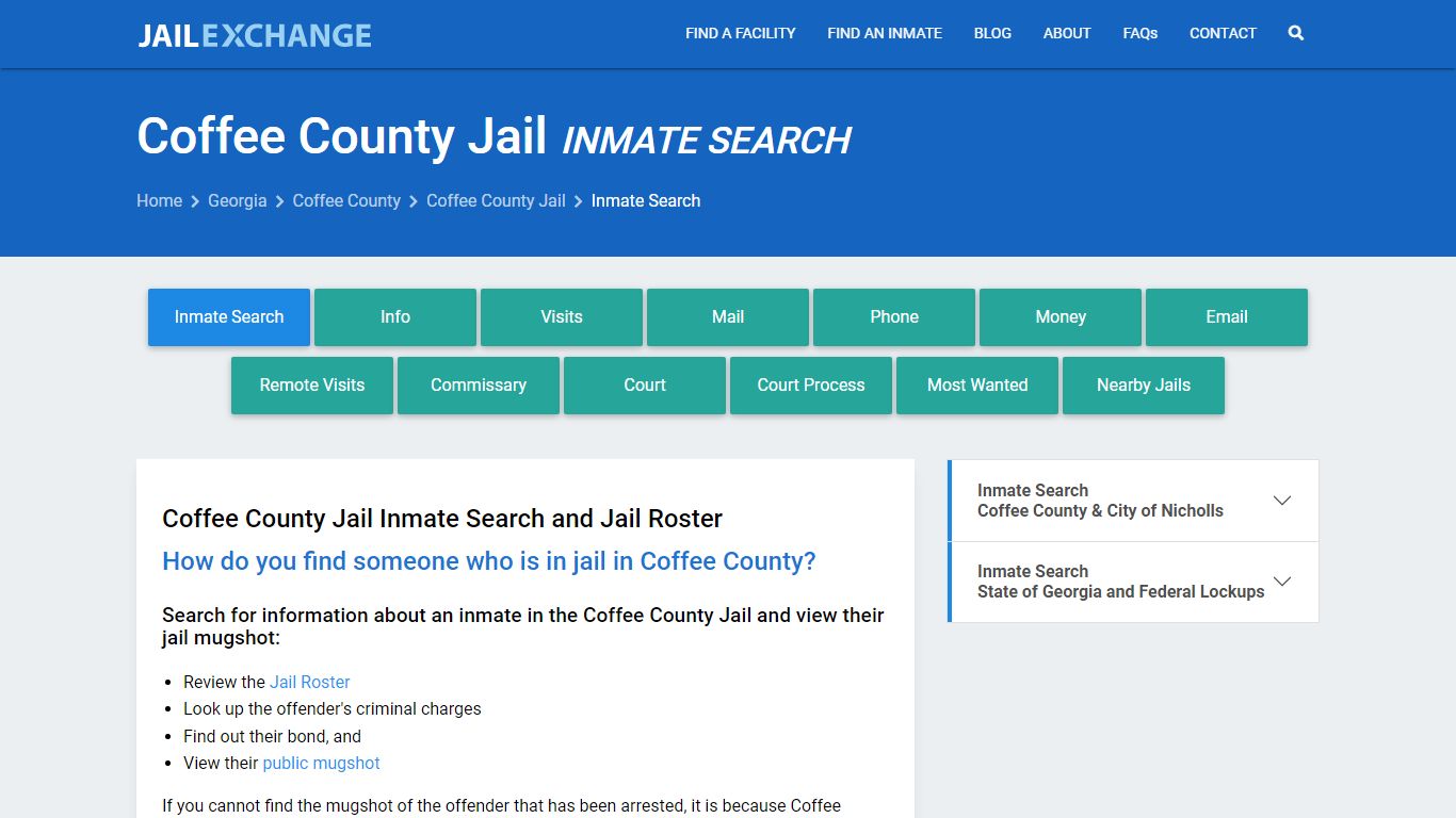 Inmate Search: Roster & Mugshots - Coffee County Jail, GA - Jail Exchange